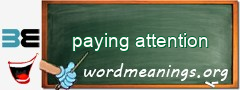 WordMeaning blackboard for paying attention